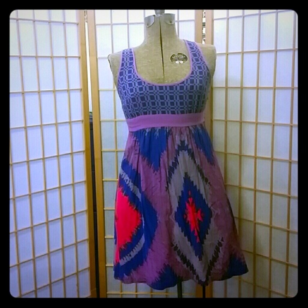 Ecoté purple and pink Sundress with pockets!